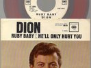 DION Ruby Baby 1963 US COLUMBIA RED VINYL 2-SIDED PROMO 45 w/PICTURE SLEEVE