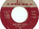 Everly Brothers Bye Bye Love Vinyl Single 7inch Cadence