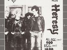 GBH / Heresy flyer Traxx Detroit punk hardcore UK82