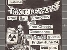Toxic Reasons / Free Cheese / Dissonance flyer MSU Union Ballroom Lansing punk