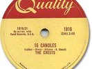 Super Rare 1959 The CRESTS Doo Wop 78 RPM Record. Sixteen 16 Candles
