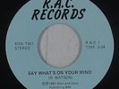 Modern Soul 45 - D. Watson - Say What's On Your Mind - R.A.C. - NM mp3