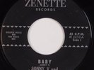 SONNY V & THE VELVETS: Baby / Tick Tick ZENETTE Rare Baltimore Soul 45 Hear