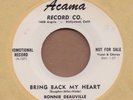 RONNIE DEAUVILLE: Bring Back My Heart 45 Acama popcorn hear