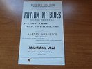 Ricky Tick Club Alexis Korner 1962 Original UK Flyer MOD/R&B THE ROLLING STONES