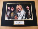 ROGER TAYLOR GENUINE HAND SIGNED AUTOGRAPH 16x12 PHOTO MOUNT QUEEN DRUMS & COA