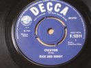 RICK & SANDY   CREATION b/w IN A 100 YEARS FROM NOW   (J.KING) 1965 DECCA  EX/EX