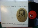 BEETHOVEN VIOLIN CONCERTO JASCHA HEIFETZ / MUNCH NM  LP