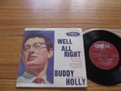 BUDDY HOLLY - Well All Right EP -Original 1960's AUSTRALIA Picture Sleeve EP RED