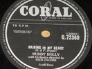 BUDDY HOLLY RAINING IN MY HEART b/w IT DOESN'T CORAL 78 RPM E+ EX PLUS GRADE