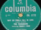 FRANKIE LYMON & THE TEENAGERS WHY DO FOOLS FALL IN LOVE 78 RPM E+ EX PLUS GRADE