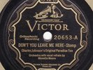 78rpm – Charles Johnson's Original Paradise Ten / NO Blue Five – Victor 20653 E+