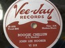 BLUES JOHN LEE HOOKER BOOGIE CHILLUN'/TENNESSEE BLUES 78rpm Vee Jay 319 VG++