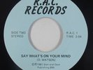 Modern Soul 45 - D. Watson - Say What's On Your Mind - R.A.C. - VG++ mp3