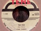 CARL CHERRY The Itch/Baby Doll 45 on TENE VG+/VG++ ORIGINAL Signed  ROCKABILLY