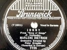 MARLENE DIETRICH female vocal 78 BRUNSWICK 7726 Jonny, Peter E-