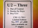 U2 Three Out of Control Limited Edition Numbered First Pressing 12
