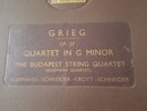 GRIEG QUARTET IN G MINOR 0P27 BUDAPEST STRING QUARTET HMV DB8953-8956