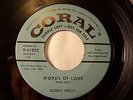 Words Of Love/Mailman Bring Me No More Blues by Buddy Holly on blue Coral PROMO