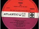 YES Fragile LP VINYL 9 Track Original Plum/Orange Label Design Matrix A1/B1 In