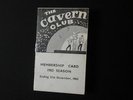 CAVERN CLUB, 1963 membership card. ( THE BEATLES )