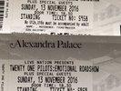 2x Twenty One Pilots Concert Tickets Alexandra Palace Sunday 13 Nov 16. Standing