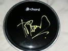 Tim Burgess Charlatans signed 6 inch drumhead  PROOF AFTAL