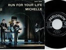 THE BEATLES Michelle Run for your life 45rpm 7' + PS 1966 ITALY MINT-