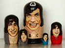 AC/DC with BON SCOTT - Very Rare Hand Painted Russian Wooden Doll Set