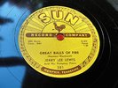 Original 78 rpm, Sun Records, Jerry Lee Lewis, Great Balls Of Fire, c.1957