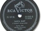 EARTHA KITT Christmas 78 RPM Record. Santa Baby