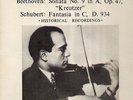 Beethoven Kreutzer Sonata, Schubert Fantasia - BWS-737 LP, Bronislaw Huberman