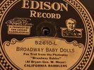 78 RPM JAZZ  Rare electric EDISON Calif Ramblers 52610 Broadway Baby Doll