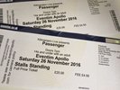 2x Passenger Tickets Apollo London Saturday 26th November