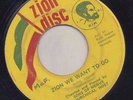 '68 ZION DISC NYAHBINGHI 45 SONS OF NEGUS ZION WE WANT TO GO ?