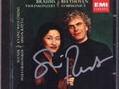 Simon RATTLE Signed BEETHOVEN Symphony 5 BRAHMS Violin Concerto Kyung-Wha CHUNG