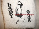 LADY GAGA EMBROIDERED TOWEL SET ALSO ELVIS,JLS,OLLY MURS,RITA ORA,BOND