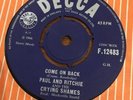 Paul Ritchie Crying Shames COME ON BACK Mod Psych Freakbeat UK 45 1966 JOE MEEK