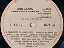 IRON MAIDEN - Seventh Son Of The Seventh Son - RARE GUATEMALA LP