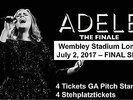 2-4 Tickets Adele 2. Juli July GA Pitch Standing Stehplatz Wembley Stad London