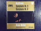 BEETHOVEN 8 & 9TH SYMPHONY BRUNO WALTER PHILIPS HI-FI STEREO 2 LP'S HOLLAND M-