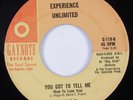 Crossover Soul/Funk 45 EXPERIENCE UNLIMITED You Got To Tell Me GAYTONE HEAR