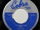 OTIS RUSH-IT TAKES TIME /CHECKING ON MY BABY ON COBRA R&B BLUES 45-VG+, HEAR