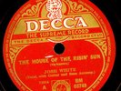 JOSH WHITE -BLUES SINGER- The House of The Risin' Sun / Strange Fruit 78'  S9399