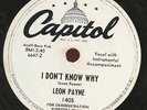 LEON PAYNE. I DON'T KNOW WHY/IF I COULD ONLY LIVE MY LIFE OVER.DJ 78.BOPPER.HEAR