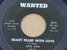 LONG JOHN and THE SILVERMEN: HEART FILLED WITH LOVE - 1966 GARAGE MONSTER 45rpm