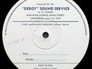 DEROY SOUND SERVICE - UNKNOWN ARTIST PRIVATE PRESSING LP