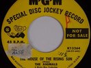 THE ANIMALS: The House of the Rising Sun USA MGM DJ PROMO Psych Fuzz 45 Hear