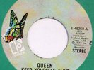QUEEN Keep Yourself Alive / Lily of Valley God Save Queen ELEKTRA 45 1975 VG++ 7
