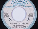 Pop Psych 45 PETE SAMSON & SAMMY HAGAR Reach Out To Find Me RANWOOD promo HEAR